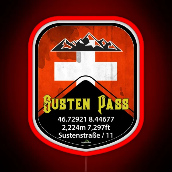 Susten Pass Sustenppass Switzerland Suisse Schweiz Motorcycle Cycle Led Led Led 03 RGB Neon Sign