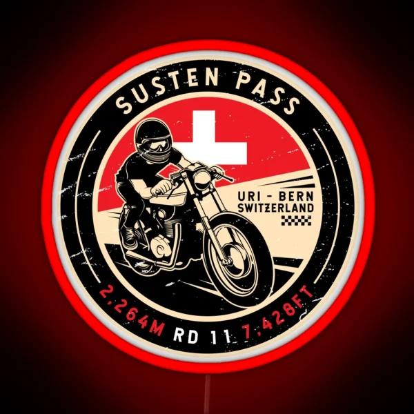 Susten Pass Switzerland Motorcycle RGB Neon Sign