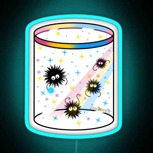 Susuwatari And Candy Soot Sprites RGB Neon Sign