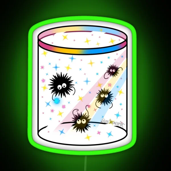 Susuwatari And Candy Soot Sprites RGB Neon Sign