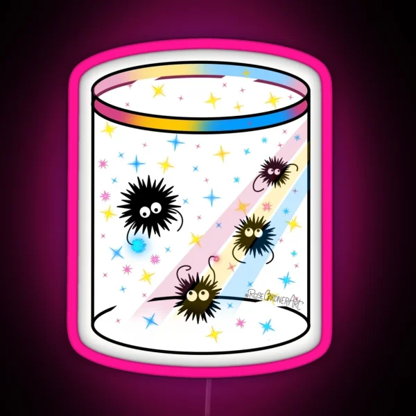 Susuwatari And Candy Soot Sprites RGB Neon Sign