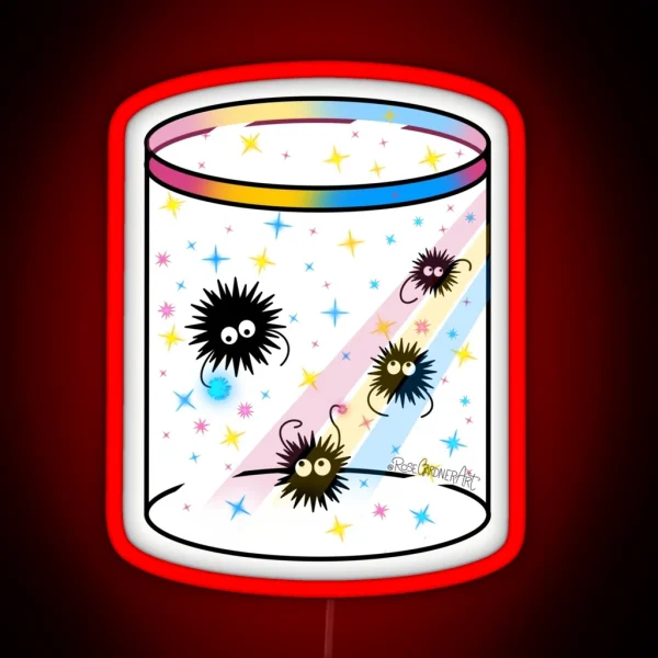 Susuwatari And Candy Soot Sprites RGB Neon Sign