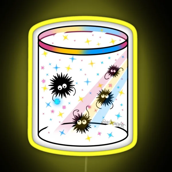 Susuwatari And Candy Soot Sprites RGB Neon Sign