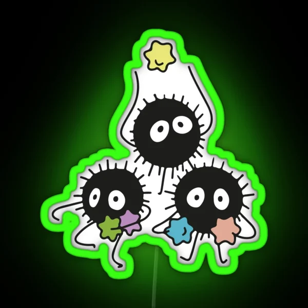 Susuwatari From Spirited Away RGB Neon Sign