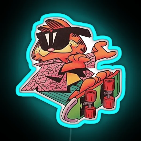 Swag Skater Garfield RGB Neon Sign