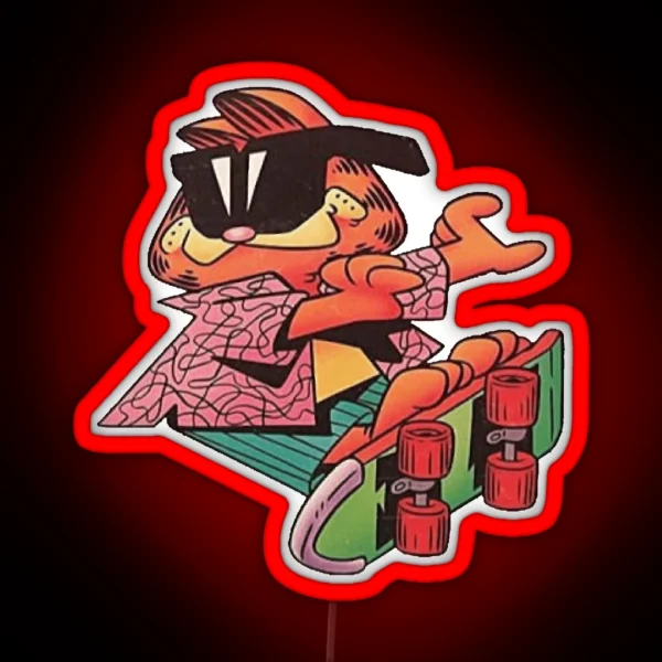 Swag Skater Garfield RGB Neon Sign