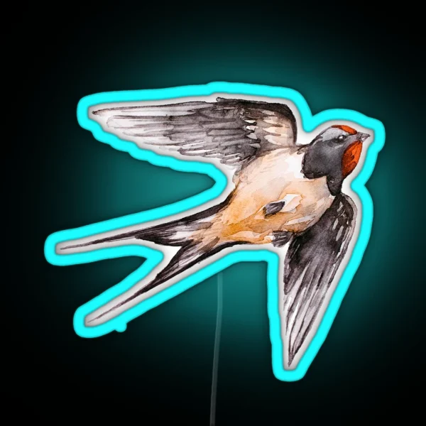 Swallow Bird RGB Neon Sign