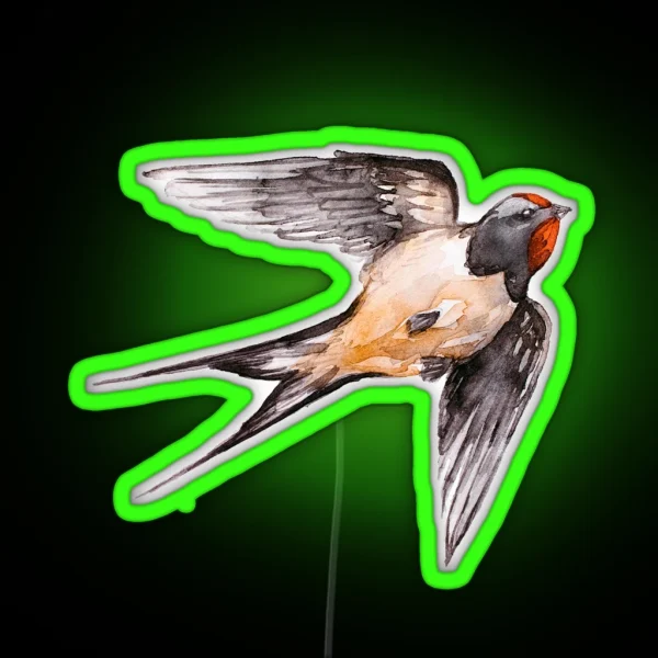 Swallow Bird RGB Neon Sign