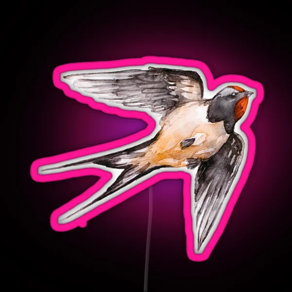 Swallow Bird RGB Neon Sign
