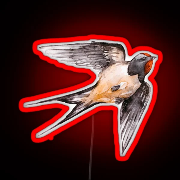 Swallow Bird RGB Neon Sign