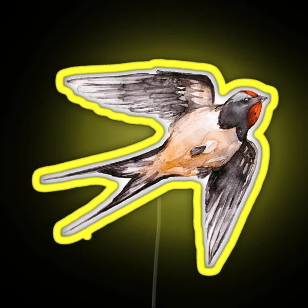 Swallow Bird RGB Neon Sign