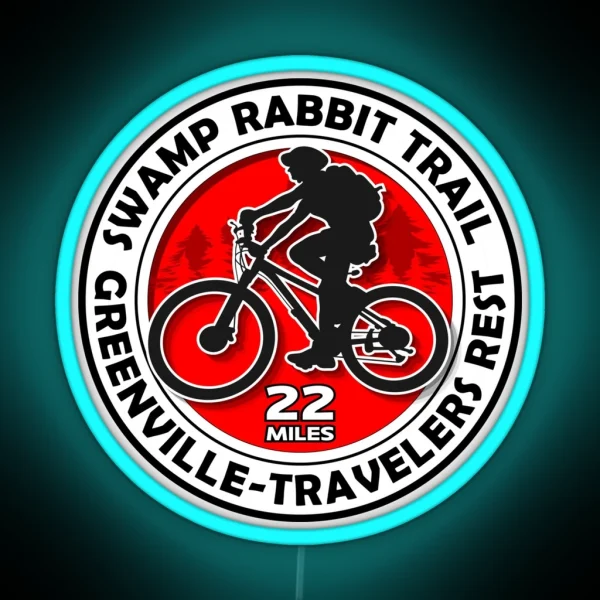 Swamp Rabbit Trail From Greenville To Travelers Rest SC 22 Mile RGB Neon Sign