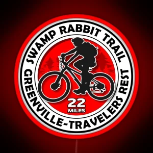 Swamp Rabbit Trail From Greenville To Travelers Rest SC 22 Mile RGB Neon Sign