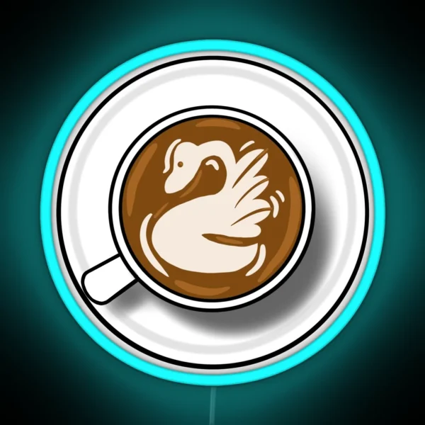 Swan Latte Art RGB Neon Sign