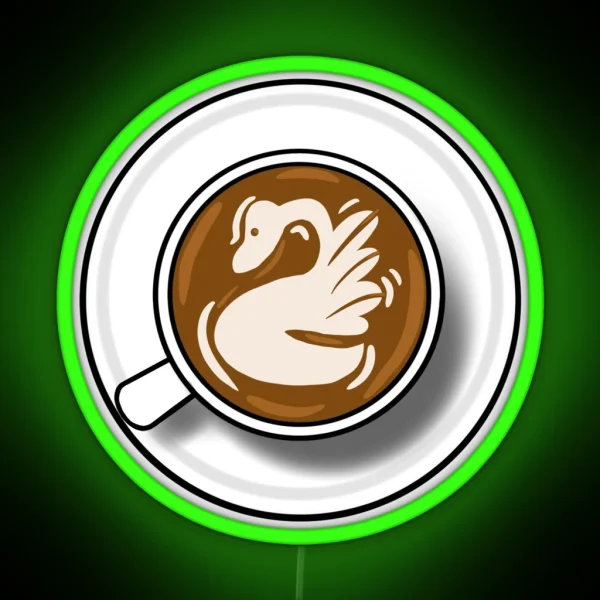 Swan Latte Art RGB Neon Sign