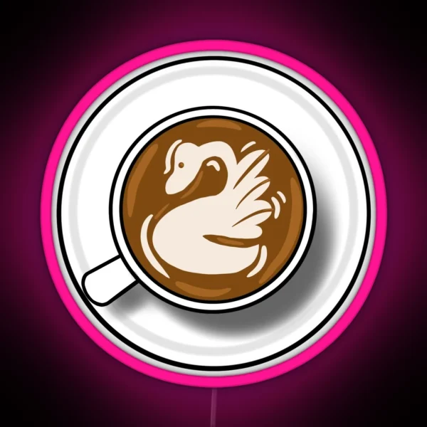 Swan Latte Art RGB Neon Sign