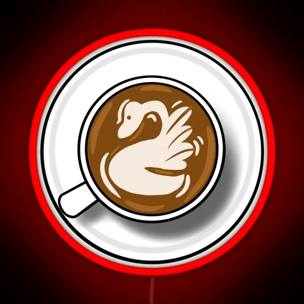 Swan Latte Art RGB Neon Sign