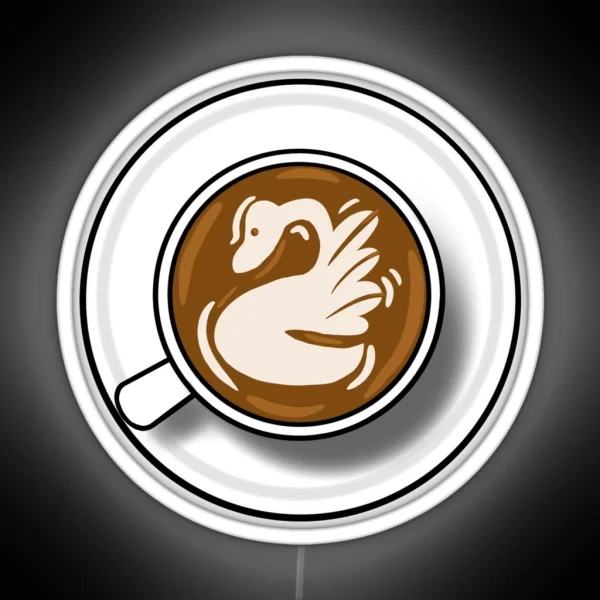 Swan Latte Art RGB Neon Sign