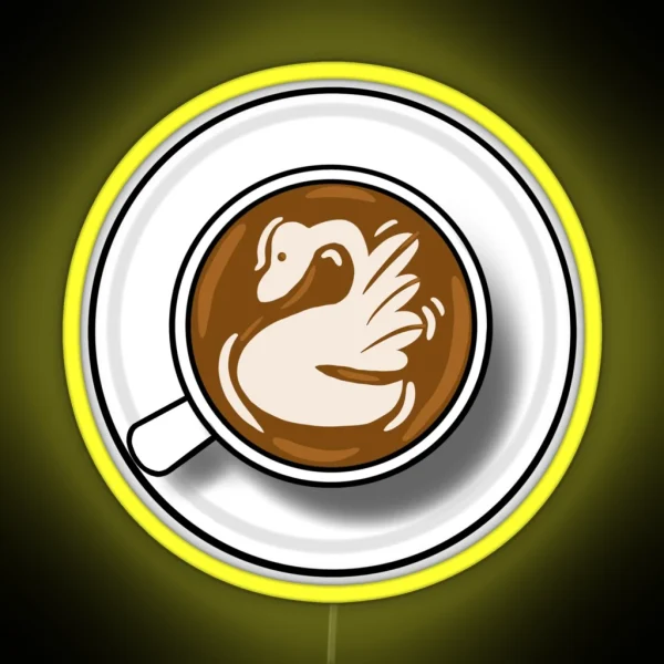 Swan Latte Art RGB Neon Sign