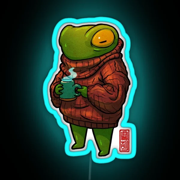Sweater Weather Frog RGB Neon Sign