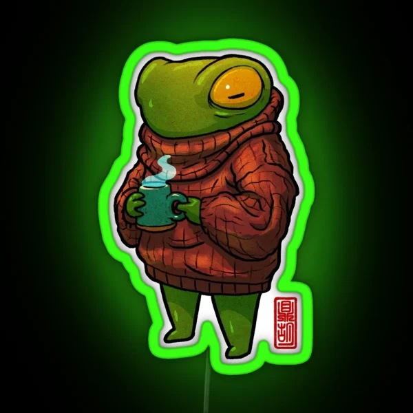 Sweater Weather Frog RGB Neon Sign