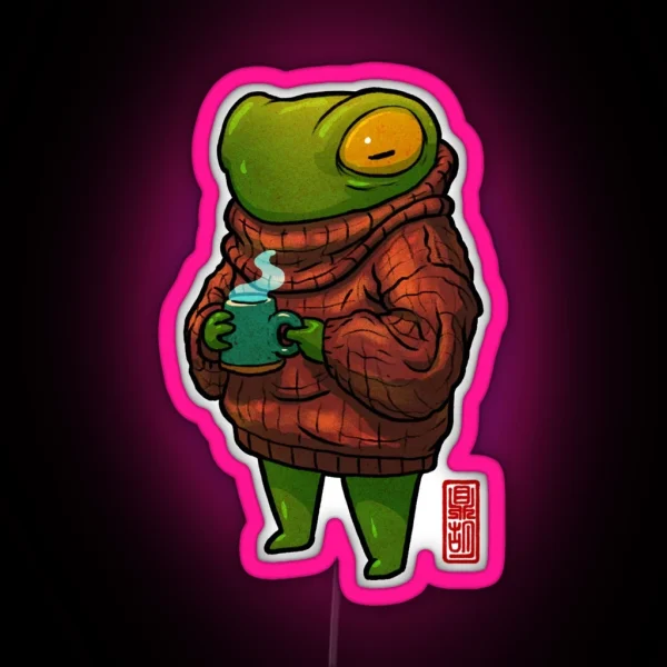 Sweater Weather Frog RGB Neon Sign