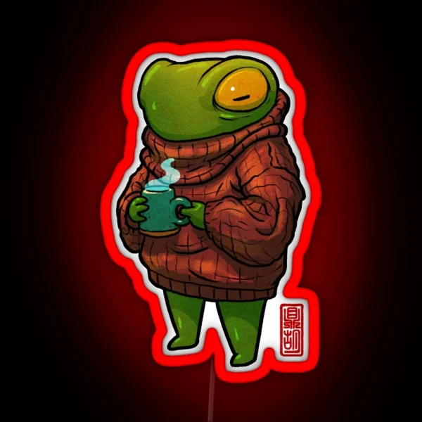 Sweater Weather Frog RGB Neon Sign