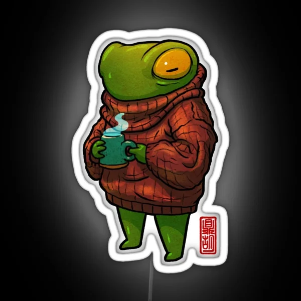Sweater Weather Frog RGB Neon Sign
