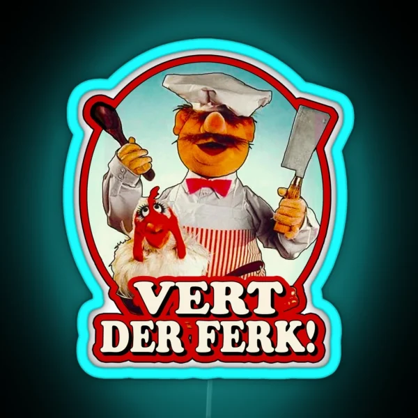 Swedish Chef Vert Der Ferk Retro RGB Neon Sign