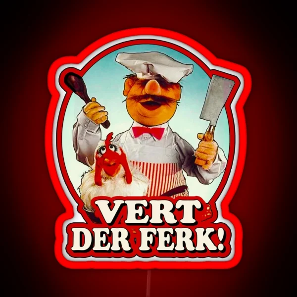 Swedish Chef Vert Der Ferk Retro RGB Neon Sign