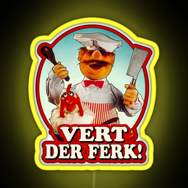 Swedish Chef Vert Der Ferk Retro RGB Neon Sign
