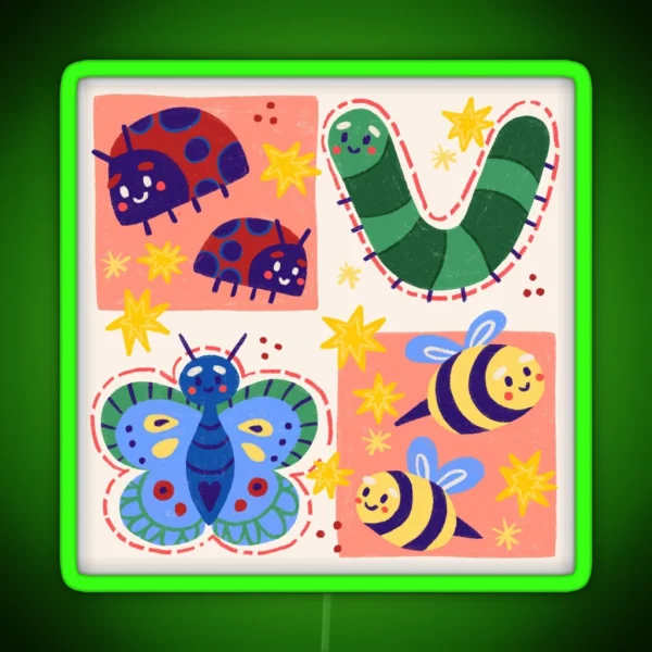 Sweet Bug Friends RGB Neon Sign