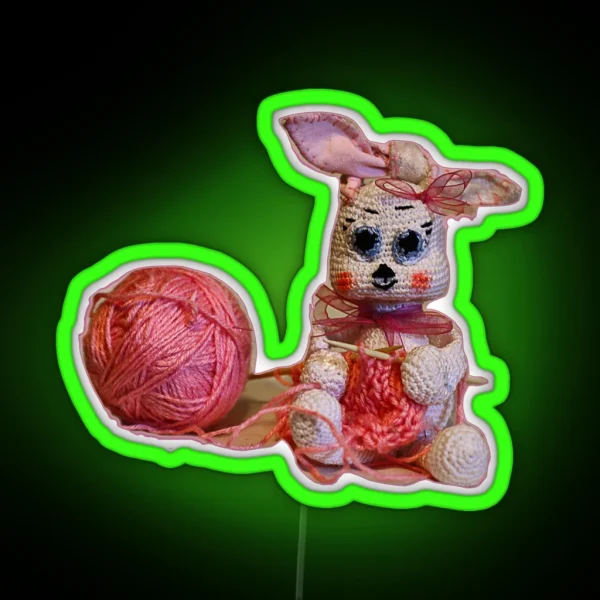 Sweet Bunny Amigurumi RGB Neon Sign