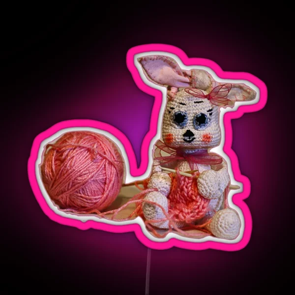Sweet Bunny Amigurumi RGB Neon Sign