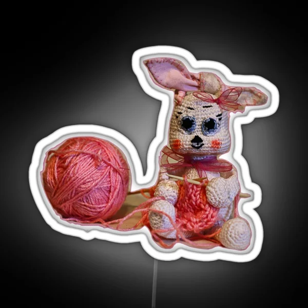 Sweet Bunny Amigurumi RGB Neon Sign