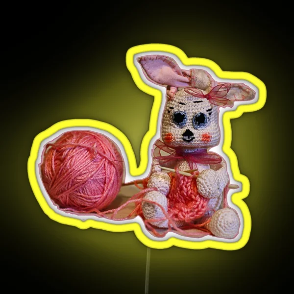 Sweet Bunny Amigurumi RGB Neon Sign