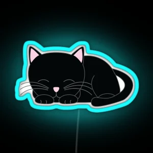 Sweet Little Black Cat RGB Neon Sign