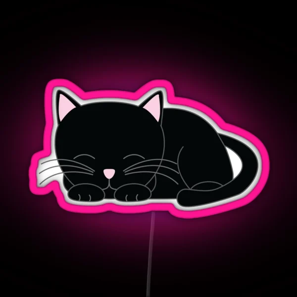 Sweet Little Black Cat RGB Neon Sign