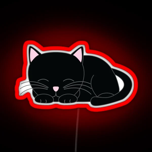 Sweet Little Black Cat RGB Neon Sign