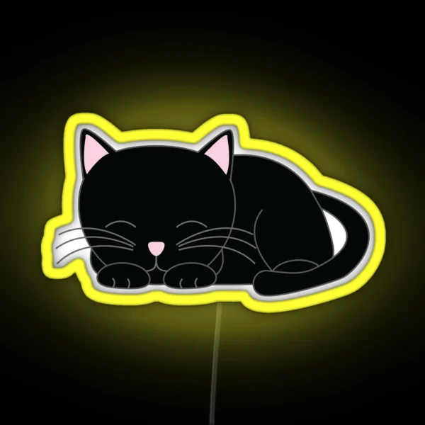 Sweet Little Black Cat RGB Neon Sign