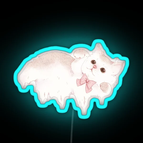 Sweet Marshmallow Kitty Melt RGB Neon Sign
