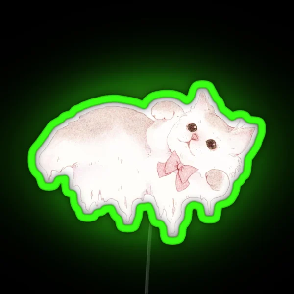 Sweet Marshmallow Kitty Melt RGB Neon Sign