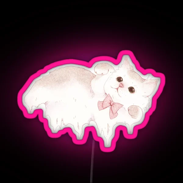 Sweet Marshmallow Kitty Melt RGB Neon Sign
