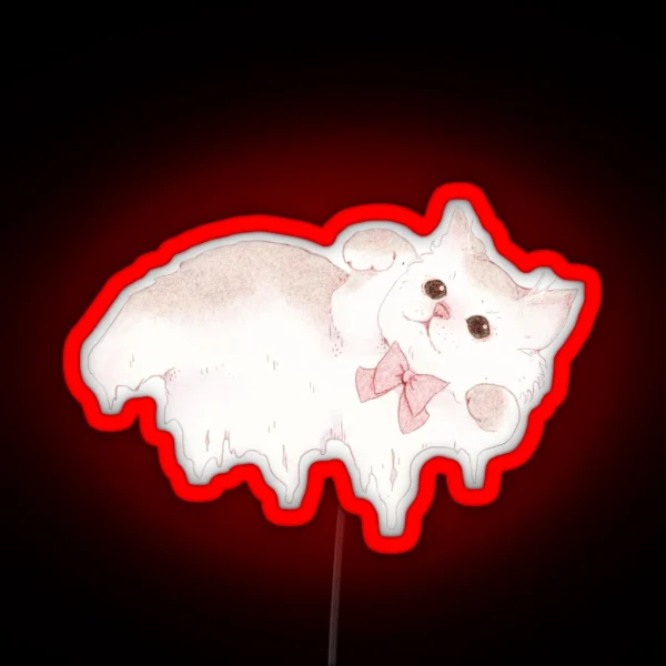 Sweet Marshmallow Kitty Melt RGB Neon Sign