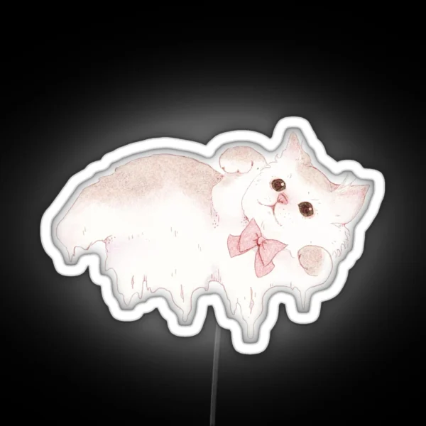 Sweet Marshmallow Kitty Melt RGB Neon Sign