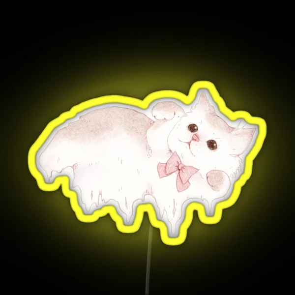 Sweet Marshmallow Kitty Melt RGB Neon Sign