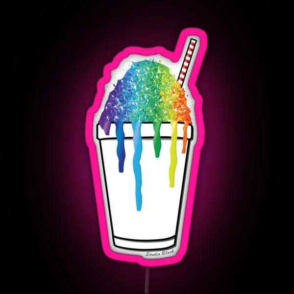 Sweet Rainbow Snoball Colour Colorful Travel New RGB Neon Sign
