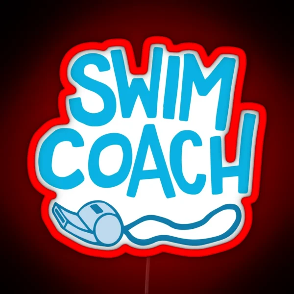 Swim Coach Swimming Graphic RGB Neon Sign