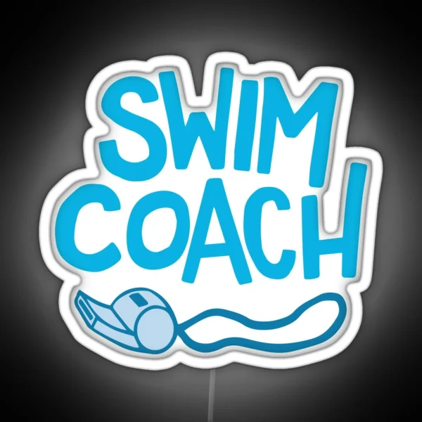 Swim Coach Swimming Graphic RGB Neon Sign