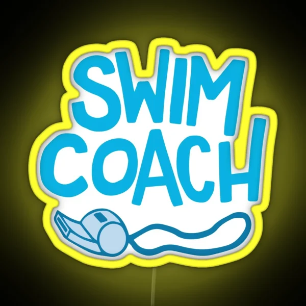 Swim Coach Swimming Graphic RGB Neon Sign